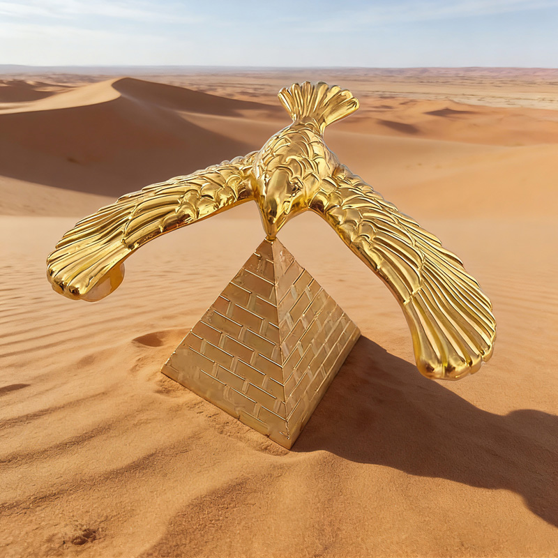 Office Technologies - Metal Balancing Bird with Pyramid Combination