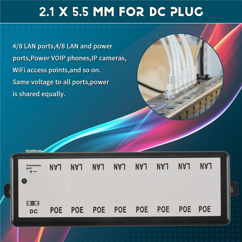 PHILE-8 Ports Poe Injector Poe - Power Over Ethernet recension och pris