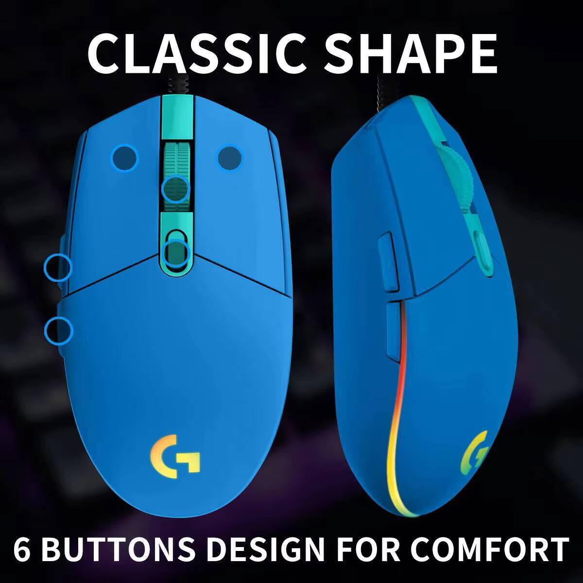 Logitech G203 LIGHTSYNC Wired  - Logitech Mouse G203 recension och pris